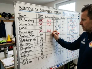 Analyse der Punkteteilung in der österreichischen Bundesliga für Wettentscheidungen.