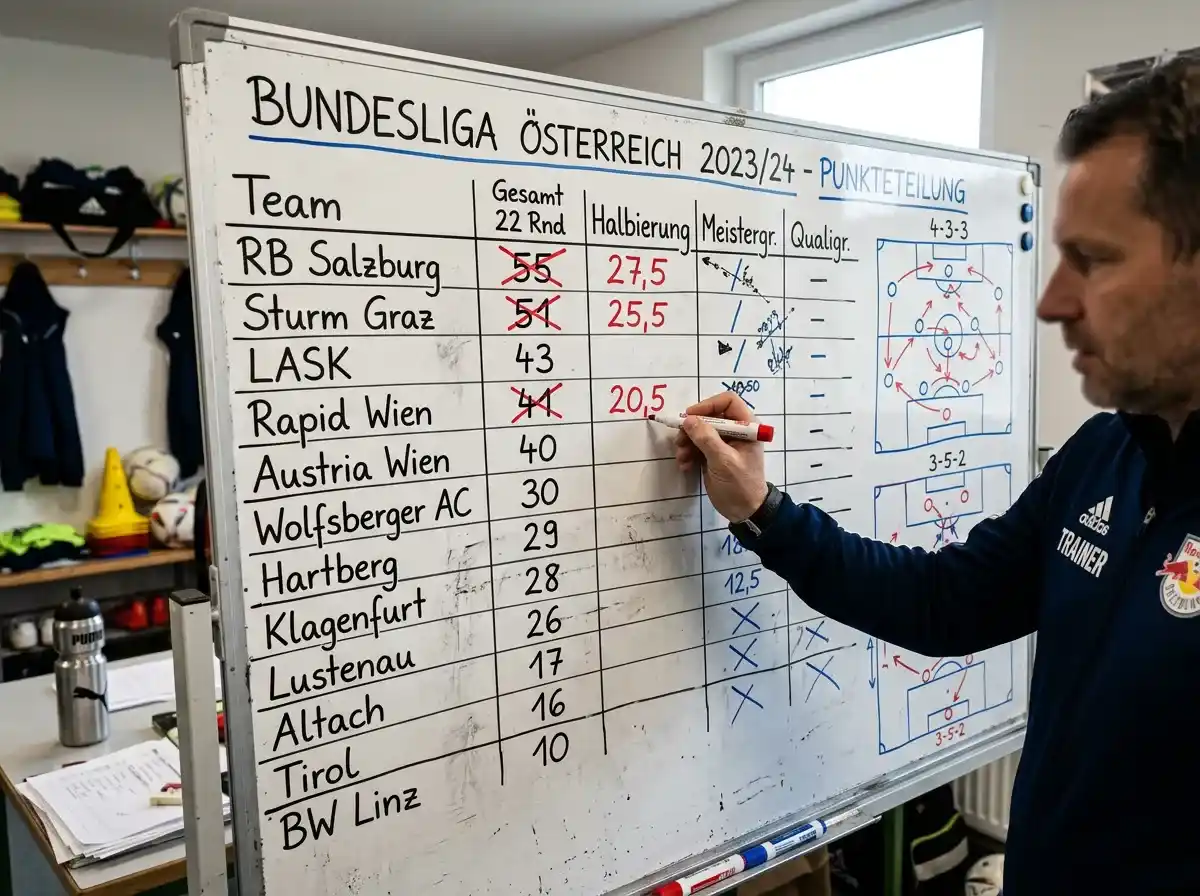 Analyse der Punkteteilung in der österreichischen Bundesliga für Wettentscheidungen.